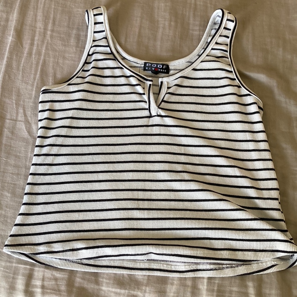 white and black tank top